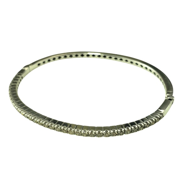 18 Karat White Gold Champagne Diamond Bangle Bracelet #20788 - Picture 3 of 8